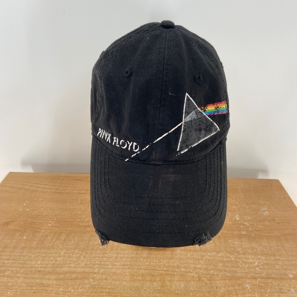 Pink Floyd Dark Side of the Moon Black Baseball‎ Cap Distressed Cotton Men